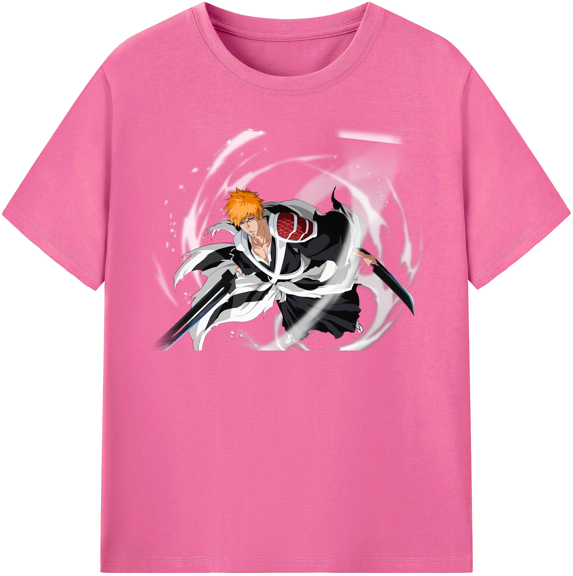 （画像用） ブリーチ 黒崎一護（くろさき いちご）BLEACH Kurosaki Ichigo レディースカジュアルプリントTシャツ（綿100％）